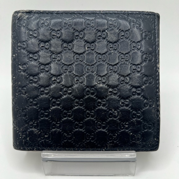 GUC Gucci Black Microguccissima Bifold Wallet - Picture 2 of 8